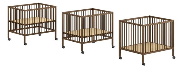 Кафява кошара за игра от масивен бук 95x75 cm Dino – Vipack
