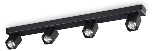 Ideal lux ® Спот | RUDY PL4 SQUARE NERO | GU10 max 4 x 35W | IP20 - 321523