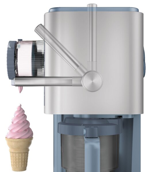 Машина за сладолед 13-в-1 Ninja CREAMi Scoop & Swirl™ NC702EU, 800W, 13 програми, 3-степенен лост за фунийки, CreamiFit, Creamify, 2 купички 473 мл, Персонализация, Син/Сив