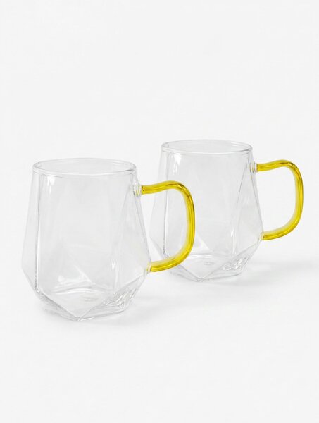 Sinsay - Стъклени чаши с геометрично дъно 2 pack - clear