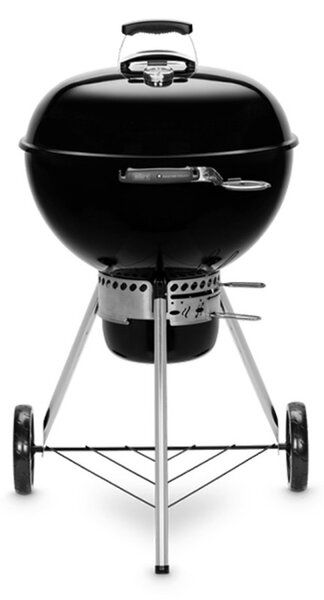Барбекю на дървени въглища Weber Master Touch WB 14701004, 57 cm, Емайлирана стомана, Регулатор за въздух, 2 Гумени колела, Вграден термометър, Черен