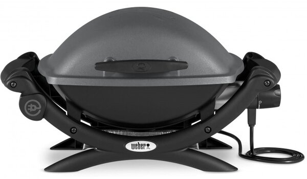 Електрическо барбекю Weber Q1400 WB 52020079, 2200 W, 43x32 cm, Капак и корпус от лят алуминий, Подвижна тава за мазнини, Тъмносив