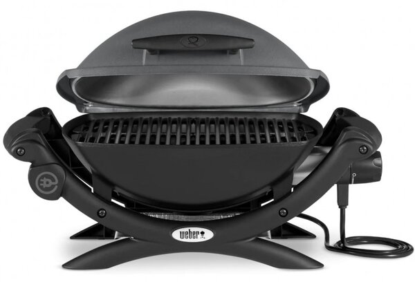 Електрическо барбекю Weber Q1400 WB 52020079, 2200 W, 43x32 cm, Капак и корпус от лят алуминий, Подвижна тава за мазнини, Тъмносив