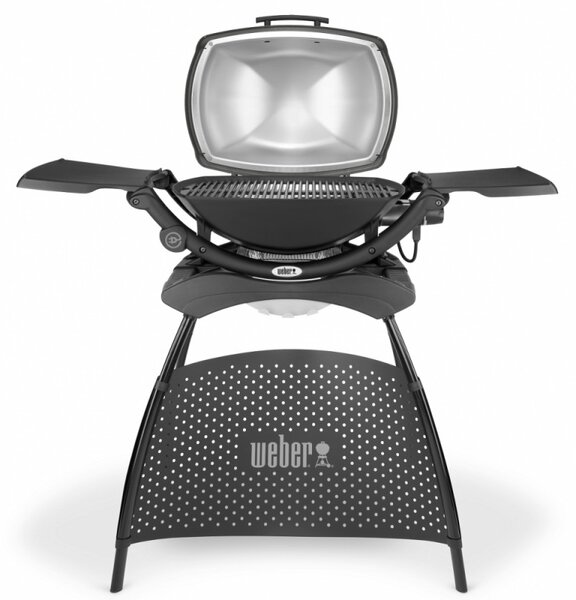 Електрическо барбекю Weber Q2400 WB 55020879, 2200 W, 55x39 cm, Капак и корпус от лят алуминий, Подвижна тава за мазнини, Тъмносив
