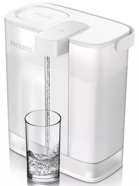 Инстантна филтрираща кана за вода Philips AWP2980WH/58, 6W, 3 л, 1 л/мин, 2-38°C, 30 дни автономия, Бял