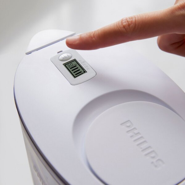 Филтрираща кана за вода Philips AWP2933WHT/58, 2.6 л, Дигитален таймер, Micro X-Clean, Бял