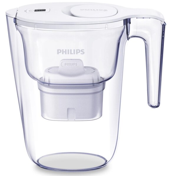 Филтрираща кана за вода Philips AWP2933WHT/58, 2.6 л, Дигитален таймер, Micro X-Clean, Бял