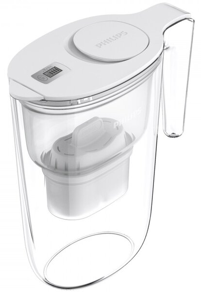 Филтрираща кана за вода Philips AWP2933WHT/58, 2.6 л, Дигитален таймер, Micro X-Clean, Бял