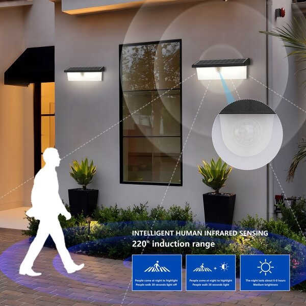 Brilagi - LED соларен стенен фенер SUN RAY LED/6W/3,7V 2200 mAh IP44