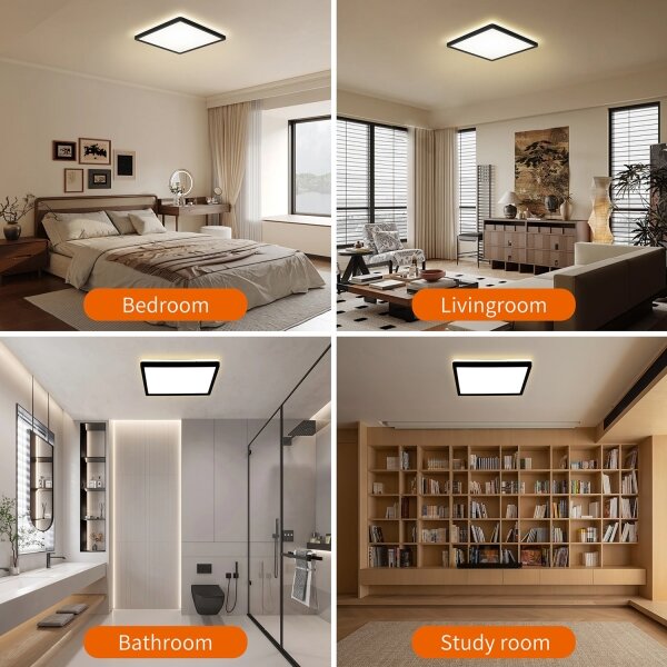 Brilagi - LED Лампа за баня ULTRA SLIM LED/18W/230V 30x30 см черен IP54
