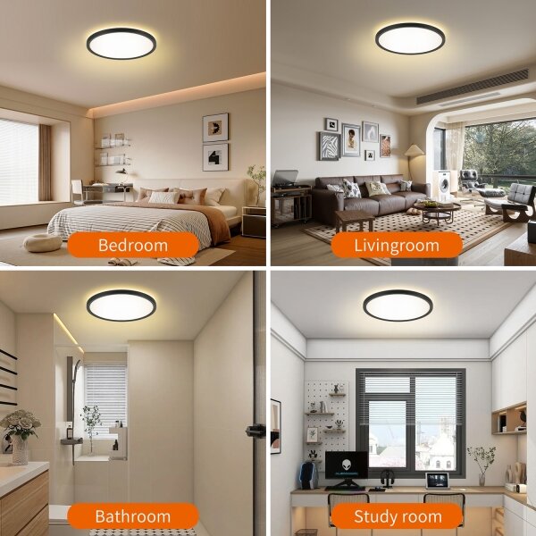 Brilagi - LED RGB димируемо осветително тяло ULTRA SLIM LED/18W/230V Ø 30 см, черно + дистанционно управление