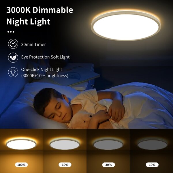 Brilagi - LED RGB димируемо осветително тяло ултра тънко LED/18W/230V Ø 30 см бяло + дистанционно управление