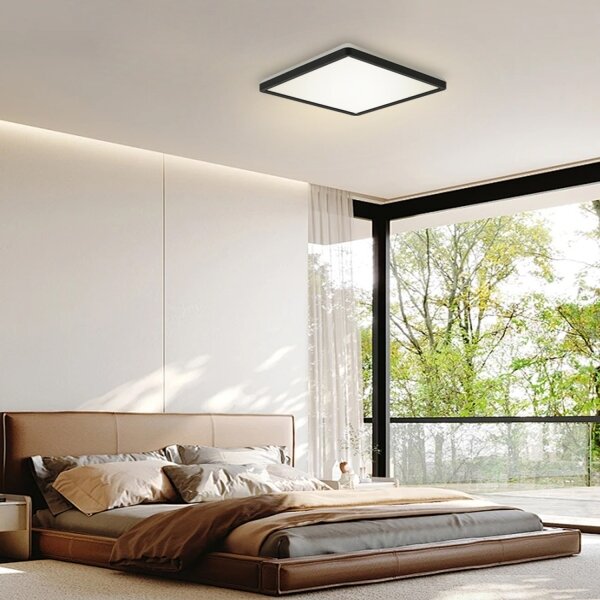 Brilagi - LED Лампа за баня ULTRA SLIM LED/18W/230V 30x30 см черен IP54