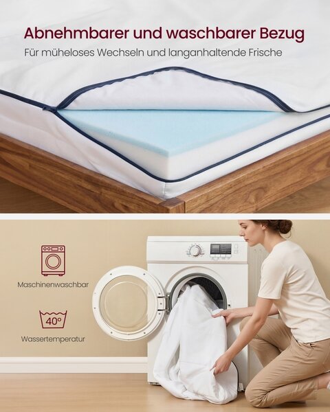 Матрак от мемори пяна, средно твърд, Mosey Alb, 200x90x16 см
