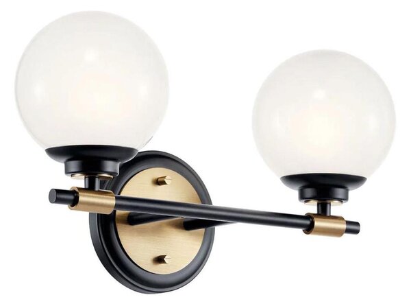 Kichler KL-BENNO2-BK-CPZ-LED Осветително тяло за баня BENNO 2xLED/3W/230V черно/златно IP44