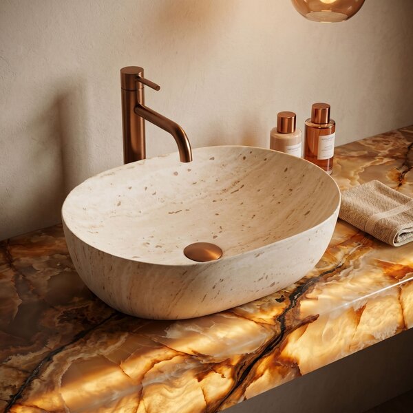 Умивалник за плот Rea Amelia Travertine Classic 48