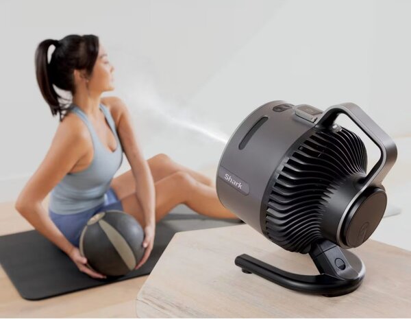 Вентилатор Shark FlexBreeze HydroGo FA050EU, 36W, 5 скорости + 2 режима, Регулируем наклон до 45 градуса, Автономия 12 часа, IPX5, Черен/Сребрист
