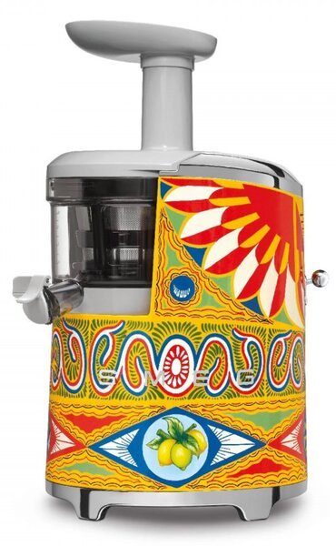 Сокоизстисквачка Smeg Dolce & Gabbana SJF01DGEU, 150W, 500 мл, Обратно въртене, Контейнер за отпадъци 1.6 л, Многоцветен