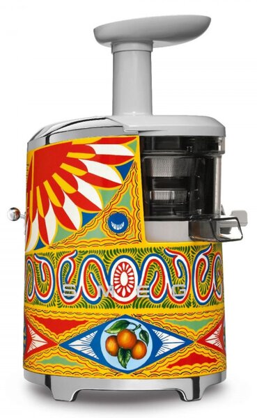Сокоизстисквачка Smeg Dolce & Gabbana SJF01DGEU, 150W, 500 мл, Обратно въртене, Контейнер за отпадъци 1.6 л, Многоцветен