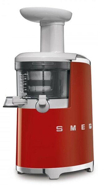 Сокоизстисквачка Smeg SJF01RDEU, 150W, 500 мл, Обратно въртене, Контейнер за отпадъци 1.6 л, Червен