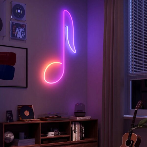 Smart LED лента Govee Neon Rope Light 2 RGBIC H61D5301, 48W, 5 m, 173 lm, Bluetooth, Wi-Fi, Matter, Таймер, Самозалепваща, 420 диода, 11 музикални режима, Бял