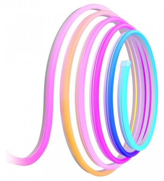 Smart LED лента Govee Neon Rope Light 2 RGBIC H61D5301, 48W, 5 m, 173 lm, Bluetooth, Wi-Fi, Matter, Таймер, Самозалепваща, 420 диода, 11 музикални режима, Бял