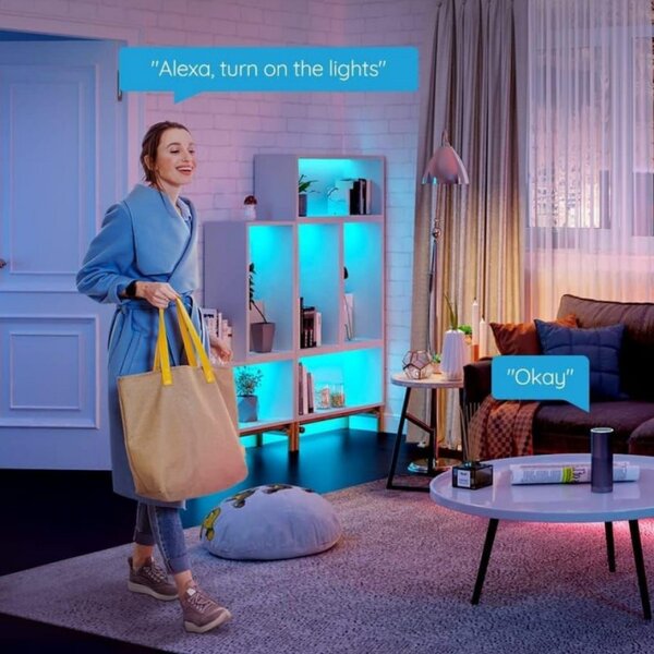 Комплект Smart LED лента Govee H615A3A3, 5 m, Wi-Fi, Bluetooth, Музикална синхронизация, Самозалепваща, Бял