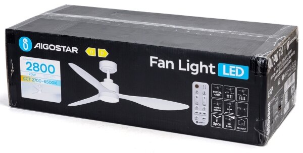 Aigostar-LED Димируем таванен вентилатор LED/20W/230V 2700-6500K 132 см + д.у. бял