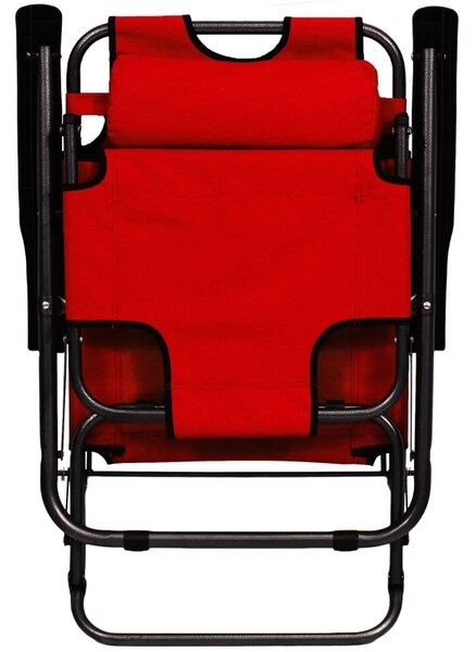 Шезлонг Muhler C2078 1005235, 153х60х78 см, До 100 кг, Сгъваем, Червен