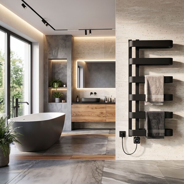 Електрически радиатор Rea Artas 90x50 см Черен