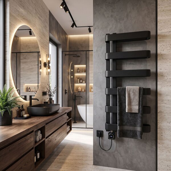 Електрически радиатор Rea Artas 90x50 см Черен