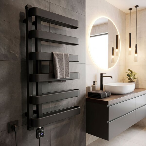 Електрически радиатор Rea Artas 90x50 см Черен