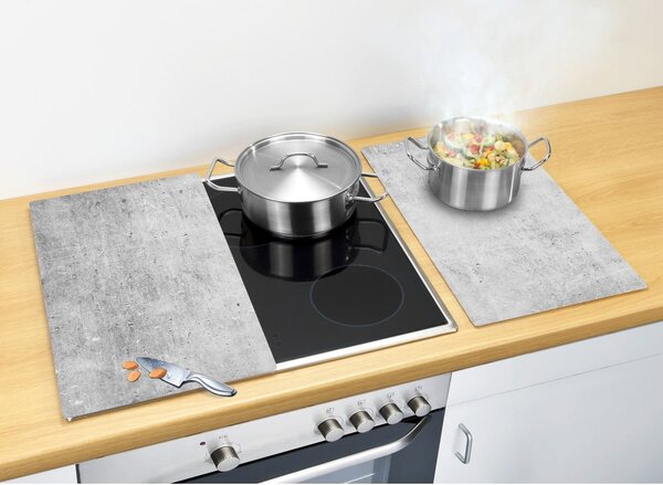 Капаци за печки от закалено стъкло в комплект от 2 броя 52x30 cm Concrete - Allstar