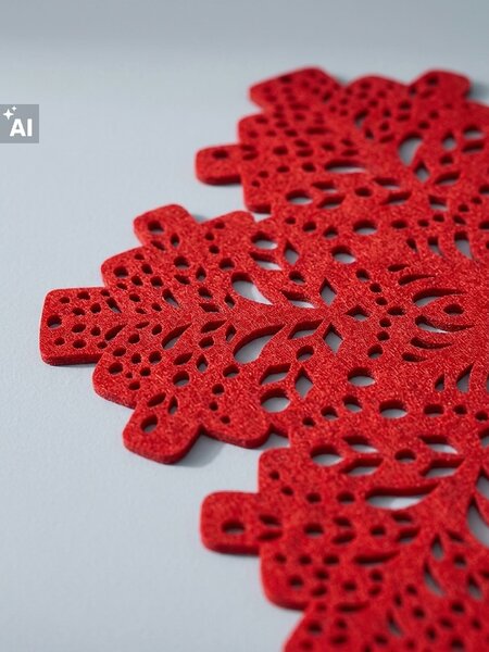 Sinsay - Коледни подложки за маса във формата на снежинки 2 pack - червeн