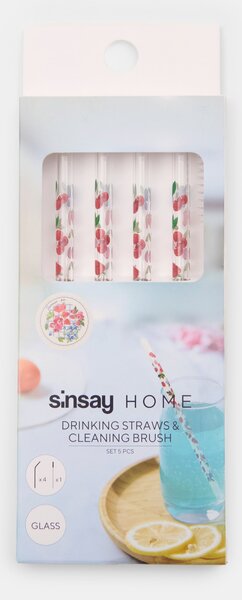 Sinsay - Стъклени сламки с мотив плодове 4 pack - многоцветен
