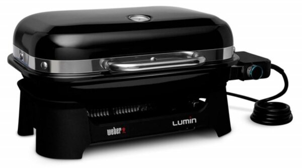 Електрическо барбекю Weber Lumin Compact WB91010979DL, 2200W, 315C MAX, Емайлирани с порцелан чугунени скари, Черен