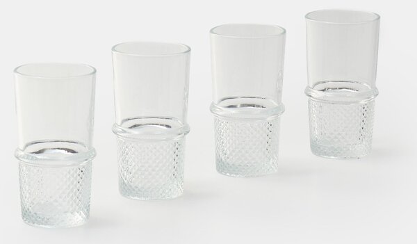 Sinsay - Комплект чаши с релефен мотив 4 pack - clear