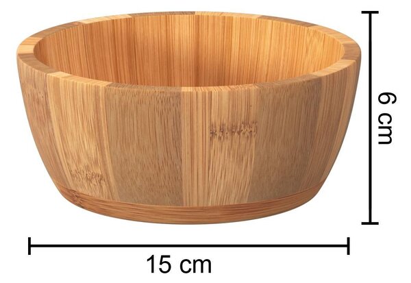 Бамбукова купа за салата 5five, Бежова, 15 cm