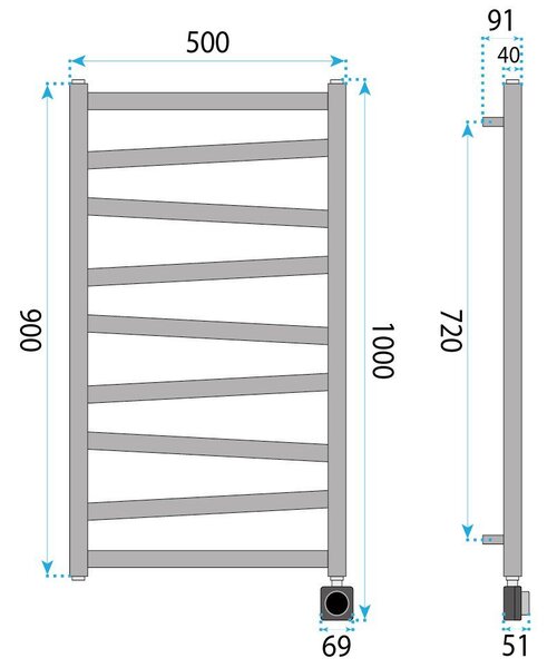 Електрически радиатор Rea Tevo 90X50 Grey