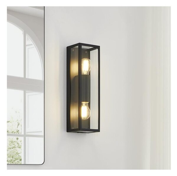 Eglo 33856 - Външно стенно осветително тяло ALAMONTE 2xE27/60W/230V IP44 черно