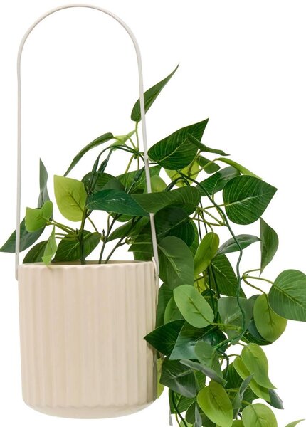 Висящо изкуствено растение atmosphera Poolside, Керамична саксия, Бежово, 82 cm