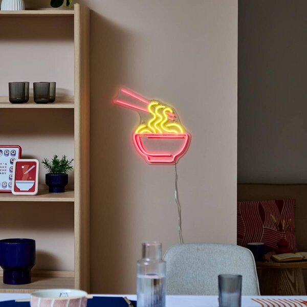LED неонова лампа atmosphera Nippon Line, Купа с нудълс, Червена, 35 cm