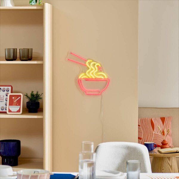 LED неонова лампа atmosphera Nippon Line, Купа с нудълс, Червена, 35 cm