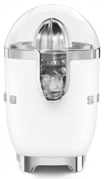 Електрическа цитрус преса Smeg CJF11WHMEU, 70 W, Антикапкова система, Противоплъзгаща се основа, Бял мат