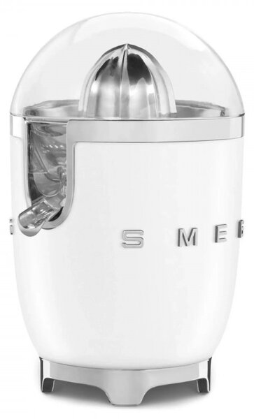 Електрическа цитрус преса Smeg CJF11WHMEU, 70 W, Антикапкова система, Противоплъзгаща се основа, Бял мат
