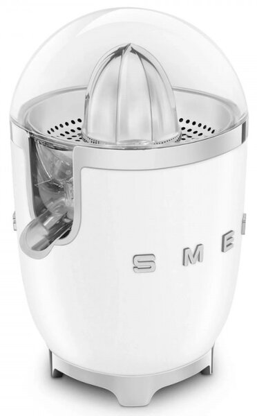 Електрическа цитрус преса Smeg CJF11WHMEU, 70 W, Антикапкова система, Противоплъзгаща се основа, Бял мат