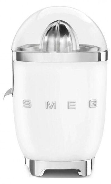 Електрическа цитрус преса Smeg CJF11WHMEU, 70 W, Антикапкова система, Противоплъзгаща се основа, Бял мат