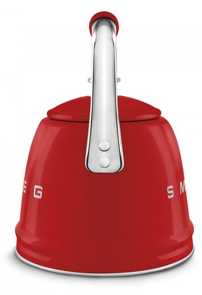 Свирещ чайник Smeg CKLW2001RD, 2.3 л, Индукция, Ненагряваща се дръжка, Стомана, Червен