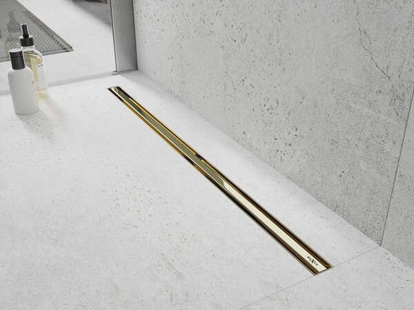 Mexen Flat 360° Slim линеен въртящ се сифон 50 см, златен - 1541050
