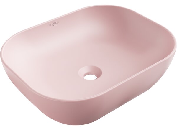 Mexen Rosa Монтирана върху плот мивка 50 x 40 см, розов мат - 21095044